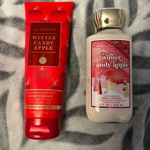 NEW Winter Candy Apple Bath and Body Works lotion and Body Cream Set 2023, 2022